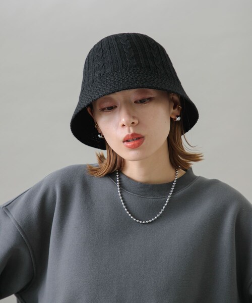 URBAN RESEARCH Sonny Label（アーバンリサーチサニーレーベル）の「サーモベルハット（ハット・レディース・ブラック/ベージュ・one）」の4枚目の写真