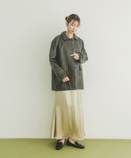 ITEMS URBANRESEARCH(アイテムズ アーバンリサーチ)の「カバーオールジャケット(カバーオール・レディース・BRN/BLK・FREE)」の7枚目の写真