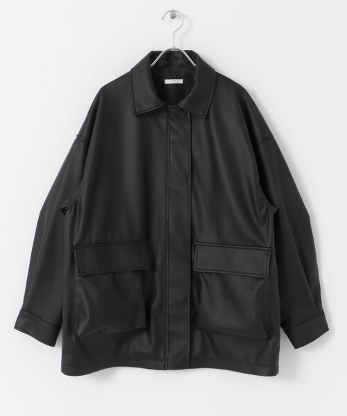 ITEMS URBANRESEARCH（アイテムズ アーバンリサーチ）の「フェイクレザージャケット（その他アウター・レディース・L.BEG/BLK・FREE）」の12枚目の写真