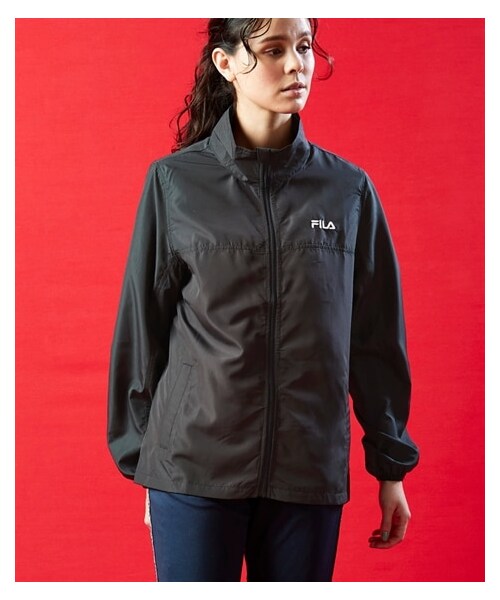 nissen（ニッセン）の「大きいサイズブルゾン（UVカット）／FILA（ジャケット/アウター・レディース・グレー/ブラック・L/LL/3L/4L/5L/6L/8L/10L）」の6枚目の写真