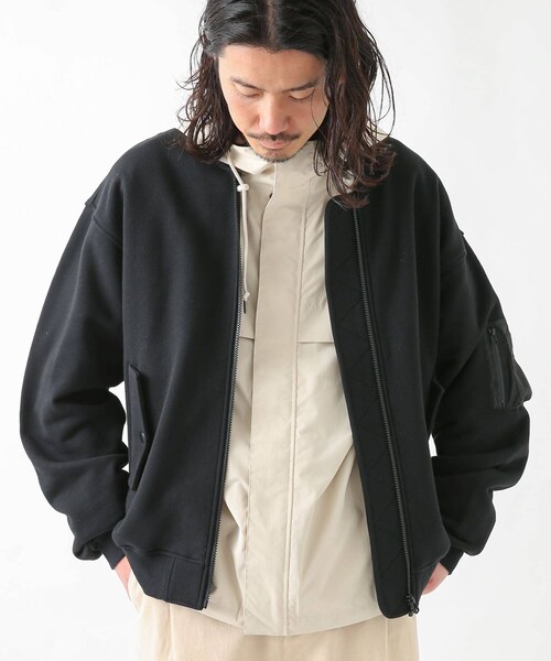 URBAN RESEARCH Sonny Label（アーバンリサーチサニーレーベル）の「裏毛スウェットMA-1ブルゾン（MA-1・メンズ・ライトキャメル/杢グレー/ブラック・M/L）」の11枚目の写真