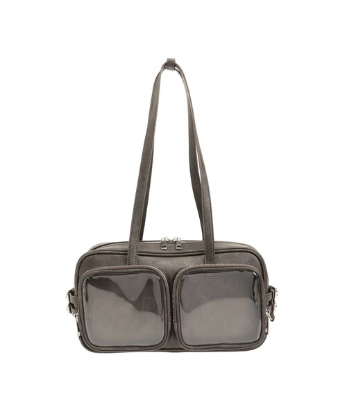 EMODA（エモダ）の「クリアポケットショルダーバッグ（ショルダーバッグ・レディース・ホワイト/ブラック/ブラウン・F）」の2枚目の写真