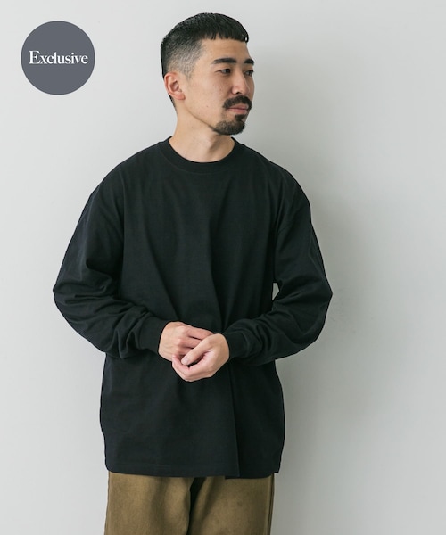 URBAN RESEARCH DOORS(アーバンリサーチドアーズ)の「『別注』HANES×DOORS BEEFY-T DOORS FIT LONG-SLEEVE(Tシャツ/カットソー・メンズ・ホワイト/グレー/ダークグレー/ブラック/ネイビー・M/L/XL/XXL)」の2枚目の写真