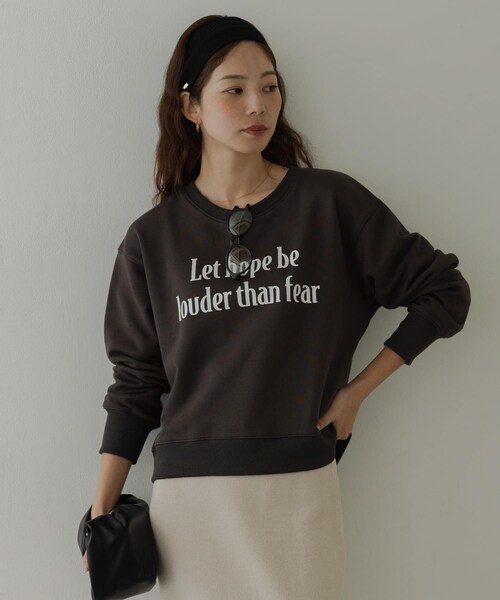 URBAN RESEARCH Sonny Label（アーバンリサーチサニーレーベル）の「メッセージロゴスウェットプルオーバー（スウェット・レディース・チャコール/オートミール/チェリーブラウン・Free）」の6枚目の写真