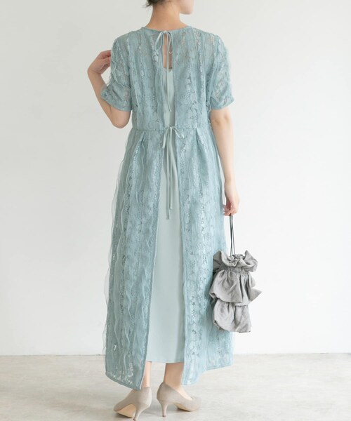 URBAN RESEARCH ROSSO（アーバンリサーチロッソ）の「kaene　リボンチュールエプロンドレス（ワンピース・レディース・mint/black・38）」の17枚目の写真