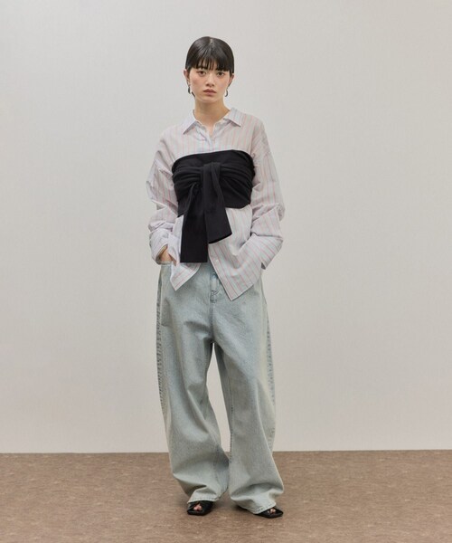 ADAM ET ROPE'（アダムエロペ）の「ボレロニットビスチェ（ベスト・レディース・ブラック/グレー・F）」の7枚目の写真