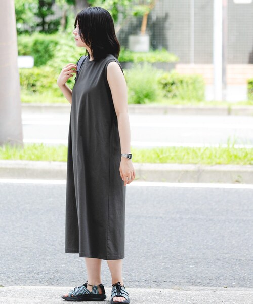 EKAL（エカル）の「『吸水速乾/UVカット』DRY OUT SLEEVLESS ONE-PIECE（ワンピース・レディース・ネイビー/アイボリー/サルチャ/チャコール・FREE）」の19枚目の写真