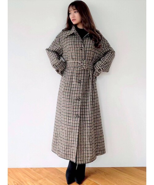 RESEXXY（リゼクシー）の「ステンカラーロングコート（ステンカラーコート・レディース・ブラウン/ライトミックス/ミックス/ベージュ・F）」の17枚目の写真