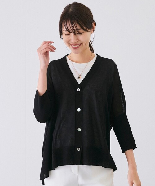 Jayro(ジャイロ)の「UVサラサラボックスシルエット前後差カーディガン(カーディガン/ボレロ・レディース・ブラック/ブラック系/ホワイト/ベージュ/ブルー/ピンク/キャメル/オレンジ・F)」の14枚目の写真