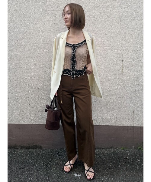 LAGUNAMOON（ラグナムーン）の「【Leeコラボ】セミワイドベルトデニムパンツ（デニムパンツ・レディース・ブルー/インディゴ/ブラウン・S/M）」の6枚目の写真