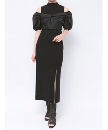 MERCURYDUO | 異素材ドッキングナローニットワンピース(ワンピース)