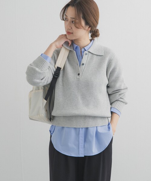 URBAN RESEARCH DOORS（アーバンリサーチドアーズ）の「衿付き畦ニット