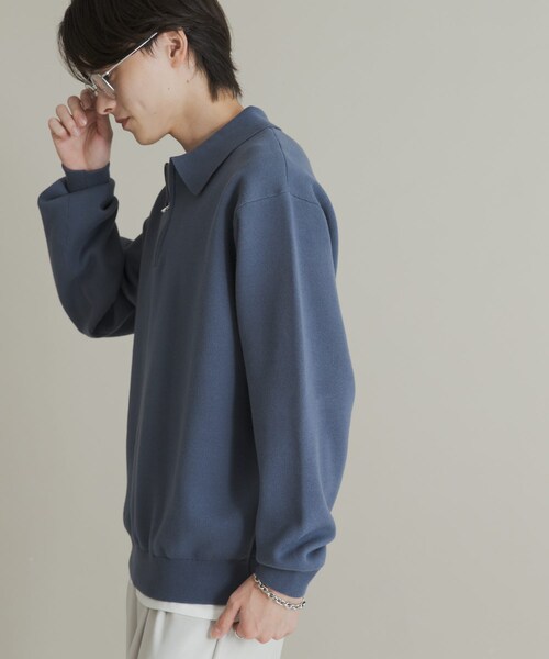SENSE OF PLACE by URBAN RESEARCH（センスオブプレイスバイアーバンリサーチ）の「『ユニセックス』スウェットライクハーフジップニット（ニット/セーター・メンズ・L.GRAY/GREEN/BLUE/BROWN・M/L）」の8枚目の写真