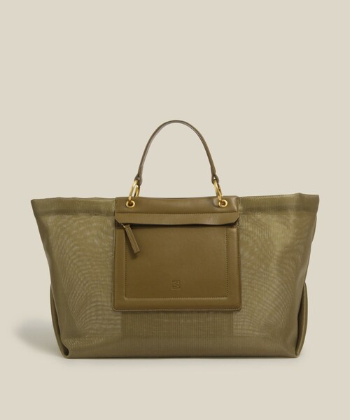 ROPE'(ロペ)の「【A4対応】チュールメッシュダブルハンドルトートバッグ(トートバッグ・レディース・ブラック/オリーブ・F)」の5枚目の写真