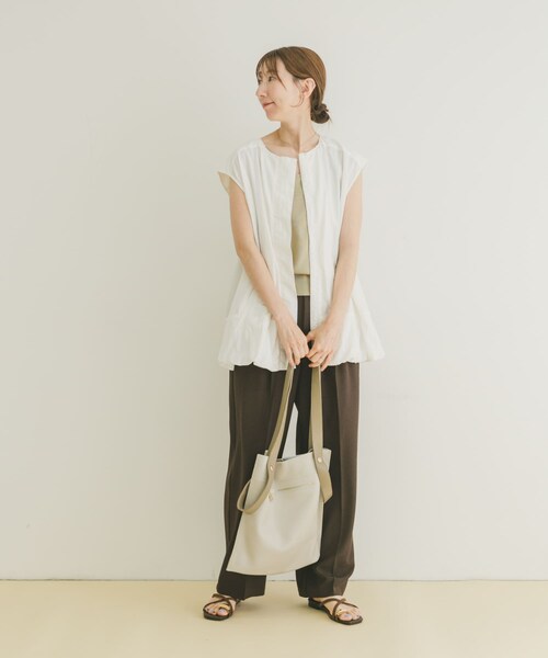 ITEMS URBANRESEARCH（アイテムズ アーバンリサーチ）の「バルーンベスト（ベスト・レディース・WHT/BLK・FREE）」の10枚目の写真