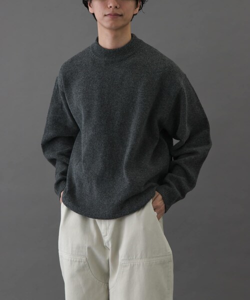 URBAN RESEARCH DOORS(アーバンリサーチドアーズ)の「FORK&SPOON Ricotta モックネックニット(ニット/セーター・メンズ・BROWN/GREEN/CHARCOAL・4/5)」の6枚目の写真