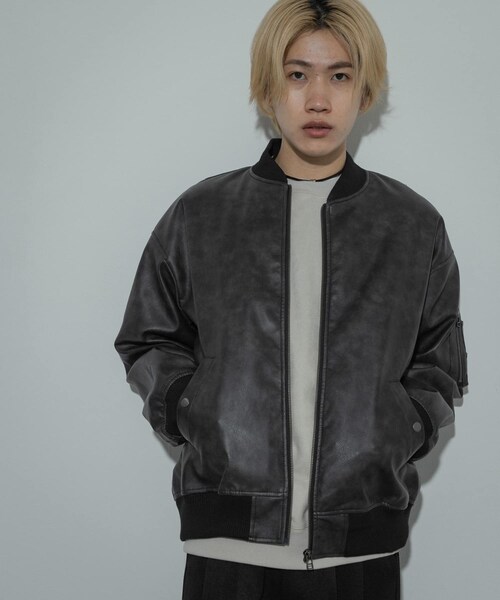 SENSE OF PLACE by URBAN RESEARCH（センスオブプレイスバイアーバンリサーチ）の「ヴィンテージライクMA-1（MA-1・メンズ・BLACK/BROWN・M/L）」の4枚目の写真