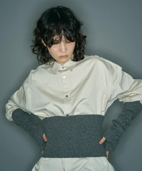 THE GOODLAND MARKET（ザグッドランドマーケット）の「ザ グッドランド マーケット　KNIT BUSTIER（その他トップス・レディース・GRAY/MOSS GREEN・one）」の4枚目の写真