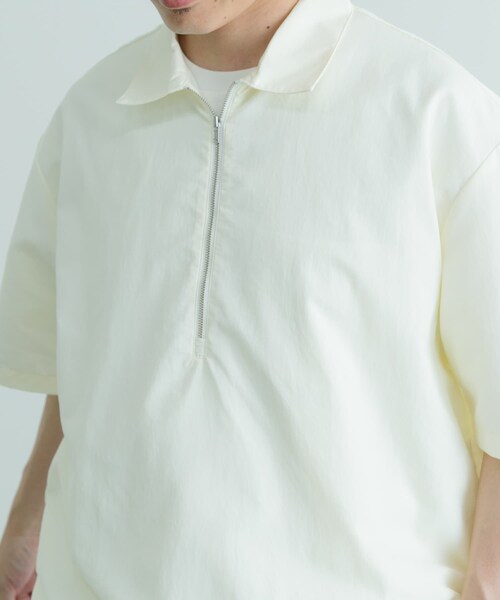 ITEMS URBANRESEARCH（アイテムズ アーバンリサーチ）の「『UVカット』クールタッチナイロン ハーフジップ プルオーバーシャツ（シャツ/ブラウス・メンズ・BLK/OFF/KHK・M/L）」の5枚目の写真