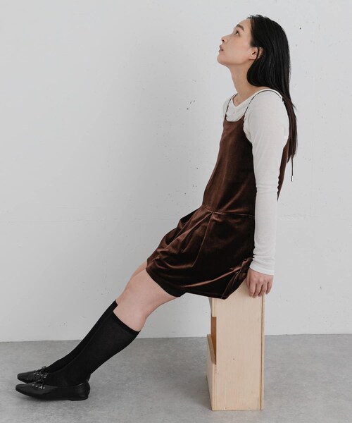 SENSE OF PLACE by URBAN RESEARCH(センスオブプレイスバイアーバンリサーチ)の「ベロアチュニックキャミソール(チュニック・レディース・BLACK/BROWN・One)」の11枚目の写真