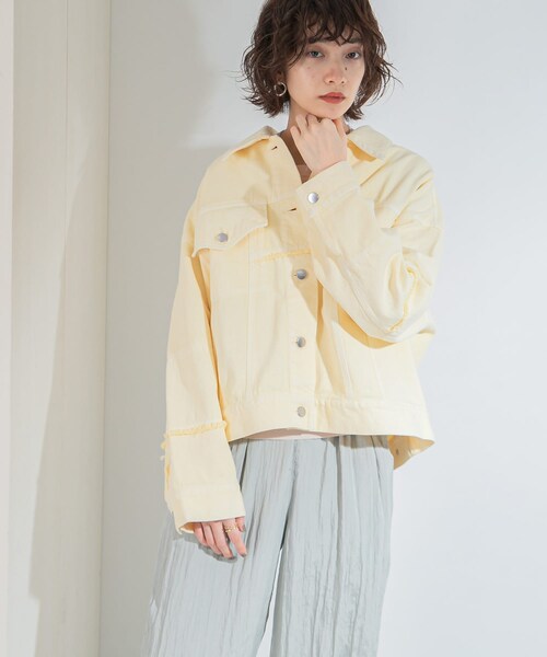 KBF（ケイビーエフ）の「パッチワークGジャン（デニムジャケット・レディース・YELLOW/BEIGE・one）」の20枚目の写真