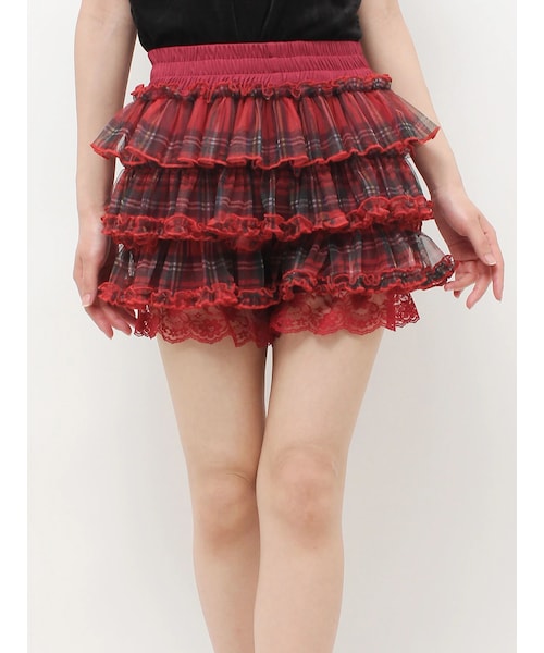 jouetie(ジュエティ)の「ボリュームチュールティアードパンツ(その他パンツ・レディース・オフホワイト/ブラック/レッド/ブラウン・F)」の7枚目の写真