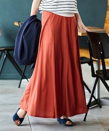 nissen | 大きいサイズ美ラクRUタッチ8枚ハギ切替フレアマキシスカート（ゆったりヒップ）（接触冷感・UVカット）(スカート)