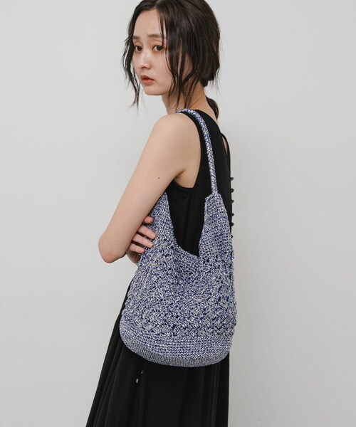 SENSE OF PLACE by URBAN RESEARCH(センスオブプレイスバイアーバンリサーチ)の「メタリックヤーンバッグ(かごバッグ・レディース・SILVER/NAVY/BROWN/MIX・One)」の16枚目の写真