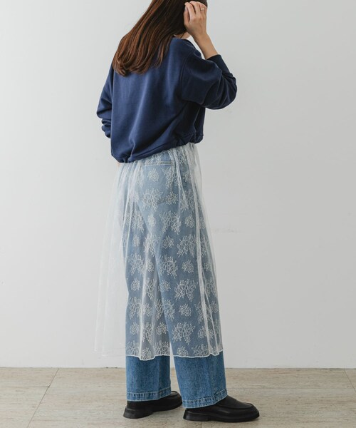 URBAN RESEARCH ROSSO（アーバンリサーチロッソ）の「F by ROSSO　チュールレースレイヤードスカート（スカート・レディース・WHITE/BLACK・FREE）」の9枚目の写真