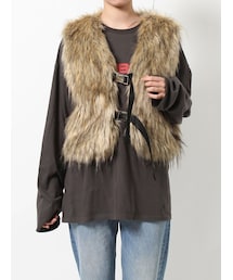 jouetie | ダブルベルトファーベスト(ベスト)