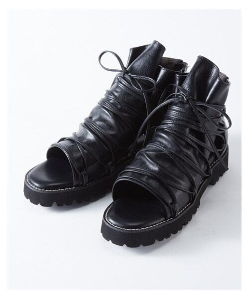 nissen（ニッセン）の「【ゆったり幅広】コードデザインハイカットサンダル（ワイズ４Ｅ）（サンダル・メンズ・黒/グレージュ/グレー・M=23.0~23.5cm/4E/L=24.0~24.5cm/4E/LL=25.0~25.5cm/4E/3L=26.0~26.5cm/4E）」の6枚目の写真