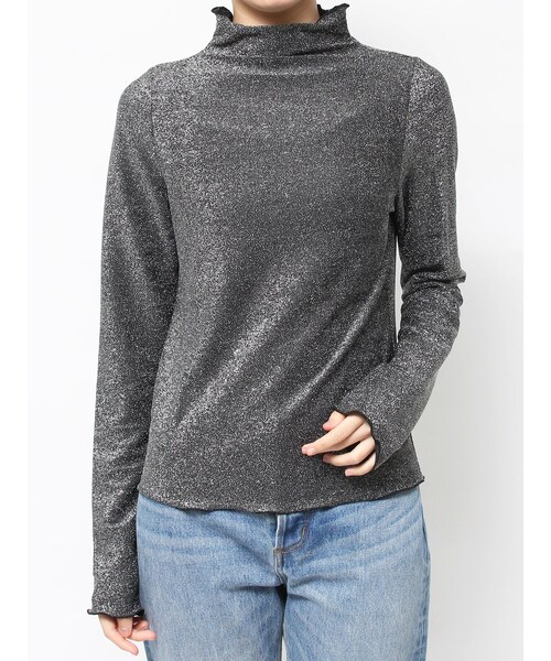 jouetie（ジュエティ）の「ラメハイネックトップス（Tシャツ/カットソー・レディース・オフホワイト/ブラック/レッド/グリーン/ブルー・M）」の3枚目の写真