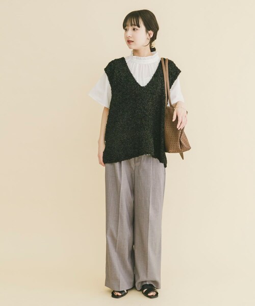 ITEMS URBANRESEARCH(アイテムズ アーバンリサーチ)の「リボンヤーンベスト(ニット/セーター・レディース・OFF/BLK/CHA・Free)」の13枚目の写真