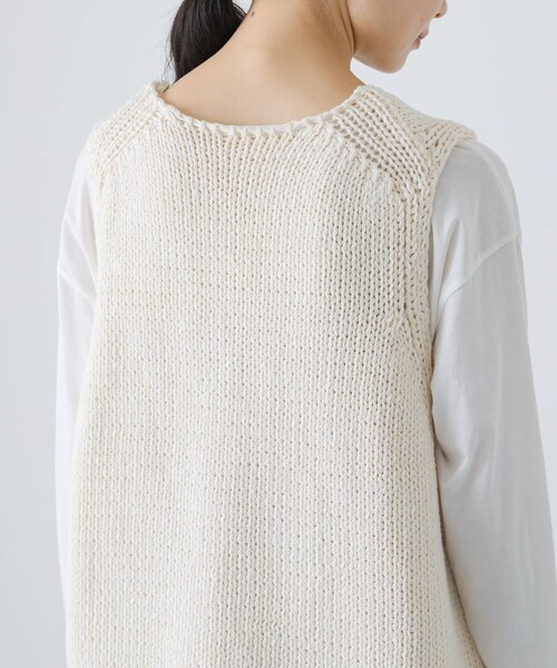 かぐれ（カグレ）の「コットンローゲージニットベスト（ベスト・レディース・IVORY・Free）」の13枚目の写真