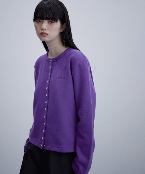 ADAM ET ROPE'(アダムエロペ)の「【agnes b. pour ADAM ET ROPE'】CARDIGAN PRESSIONS(カーディガン/ボレロ・レディース・ブラック/パープル/レッド・S)」の14枚目の写真