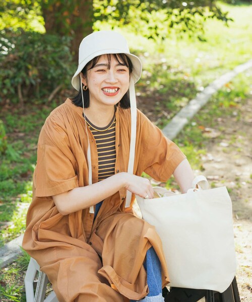 SMELLY（スメリー）の「コットンリボンバケットハット（ハット・レディース・BLK/IVO・-）」の15枚目の写真