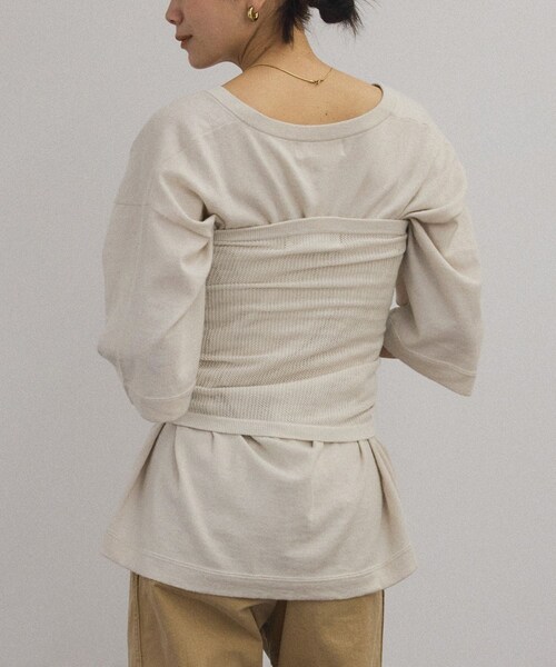 ADAM ET ROPE'(アダムエロペ)の「【J'aDoRe・店舗限定】【extreme cashmere(エクストリーム・カシミア)】mesh tube top / チューブトップビスチェ(チューブトップ・レディース・オフホワイト/ブラウン系・F)」の17枚目の写真