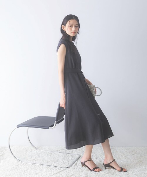 URBAN RESEARCH ROSSO（アーバンリサーチロッソ）の「『UR TECH DRYLUXE』ポケットデザインワンピース（ワンピース・レディース・MOCHA/NAVY/YELLOW/CHARCOAL・Free）」の9枚目の写真
