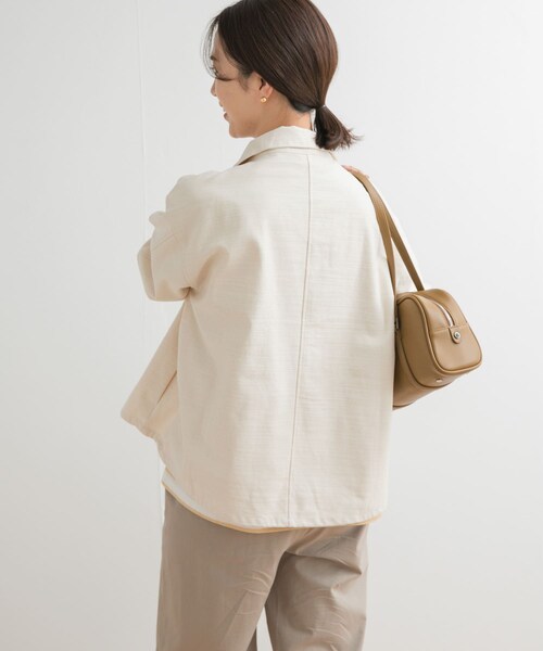 URBAN RESEARCH DOORS(アーバンリサーチドアーズ)の「ミリタリースタンドカラージャケット(ミリタリージャケット・レディース・NATURAL/KHAKI・M)」の15枚目の写真