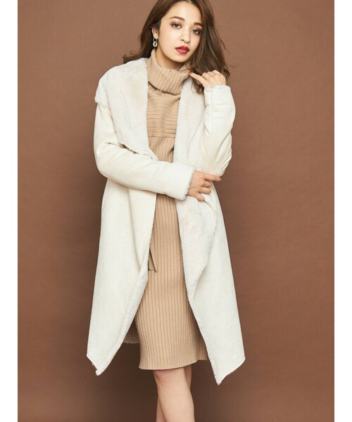 RESEXXY（リゼクシー）の「フェイクムートンコート（ムートンコート・レディース・ブラック/ピンク/ブラウン/ベージュ・F）」の5枚目の写真