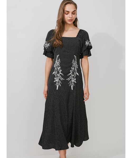 MERCURYDUO（マーキュリーデュオ）の「エンブロイダリーマーメイドドレス（ドレス・レディース・ミントグリーン/アイスブルー/ベージュ/ブラック/ダークブラウン・M/S）」の16枚目の写真