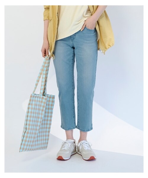 nissen（ニッセン）の「すごのびストレッチデニムクロップドパンツ（ゆったりヒップ）＜大きいサイズ有＞（パンツ・レディース・フェードブルー/ユーズドブルー/ネイビー・L/LL/3L/4L/5L/6L/8L/10L）」の8枚目の写真