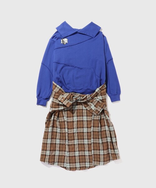 ADAM ET ROPE'(アダムエロペ)の「【LIBRIO MENDONCA/リブリオ メンドンサ】SHIRT DOCKING SWEAT PULLOVER(スウェット・メンズ・ライトグレー/ブルー・M/XL)」の3枚目の写真