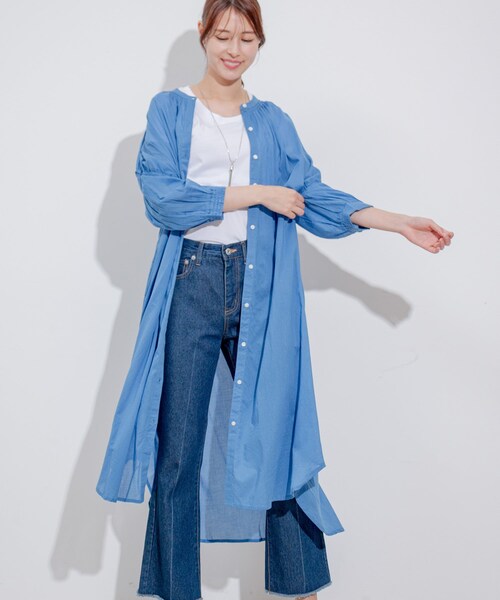 Jayro（ジャイロ）の「インド綿ボイルエリシャーリングワンピース（ワンピース・レディース・ブラック/ブルー/ピンク・M）」の14枚目の写真