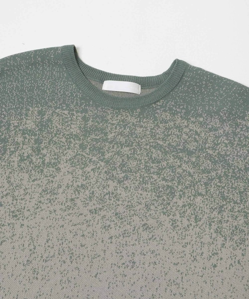SENSE OF PLACE by URBAN RESEARCH（センスオブプレイスバイアーバンリサーチ）の「『洗濯可』エクストラルーズスプラッシュニットTシャツ（ニット/セーター・メンズ・BLK×CHA/BRN×BEG/MNT×GRY・M/L）」の9枚目の写真