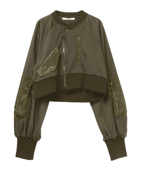 UN3D.（アンスリード）の「MA-1 JERSEY BZ（ブルゾン・レディース・ブラック/カーキ・36/38）」の5枚目の写真