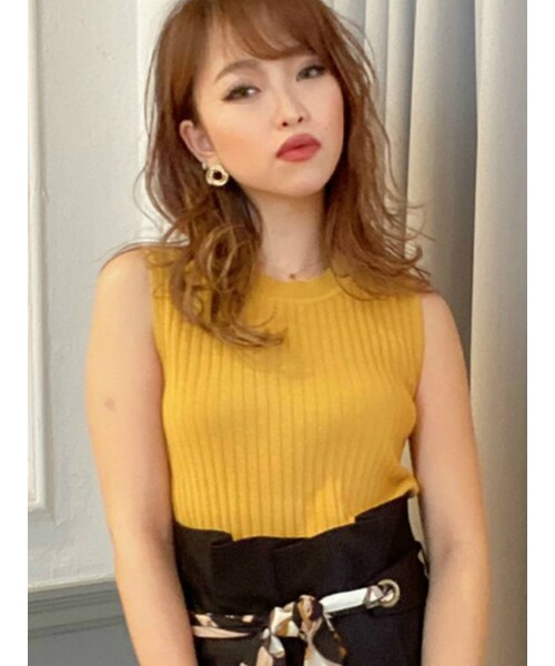 RESEXXY（リゼクシー）の「ハイネックニットトップス（タンクトップ・レディース・ブラック/イエロー/ベージュ/ミックス・F）」の3枚目の写真