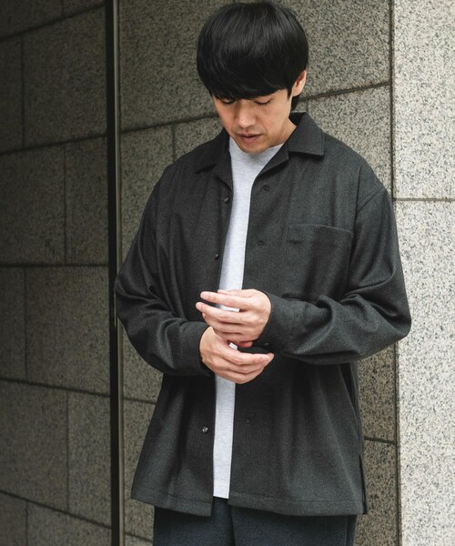 URBAN RESEARCH DOORS(アーバンリサーチドアーズ)の「ジャージメルトンオープンカラーシャツ(シャツ/ブラウス・メンズ・BLUE NAVY/CHARCOAL・M/L)」の14枚目の写真