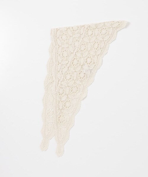 RODE SKO（ロデスコ）の「レースニットバブーシュカ（バンダナ/スカーフ・レディース・OFF/DARK BROWN・one）」の7枚目の写真