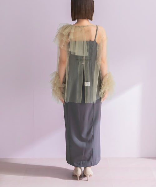 URBAN RESEARCH ROSSO（アーバンリサーチロッソ）の「ANDRESD　BLOOMING TULLE DRESS（ワンピース・レディース・L.BLUE/OLIVE/BLACK・36/38）」の14枚目の写真
